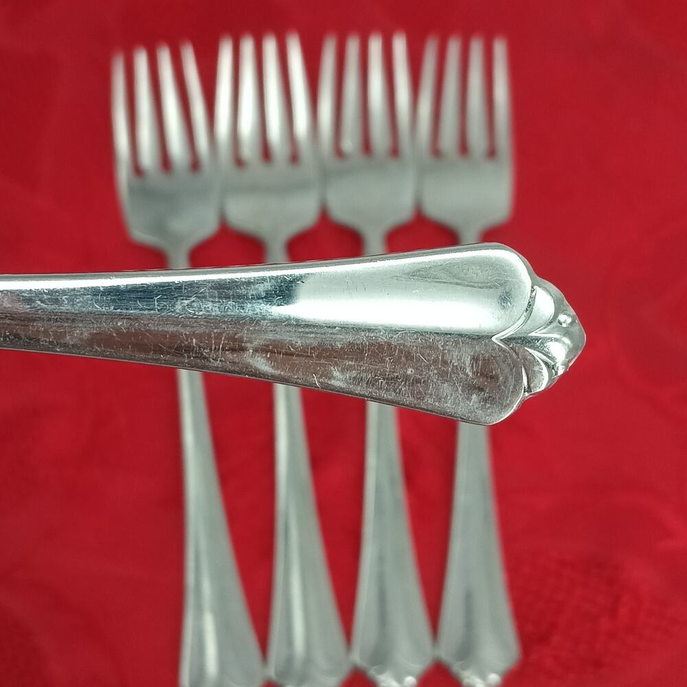 5X SF Salad Forks Oneida Heirloom Juilliard Stainless Steel Cube